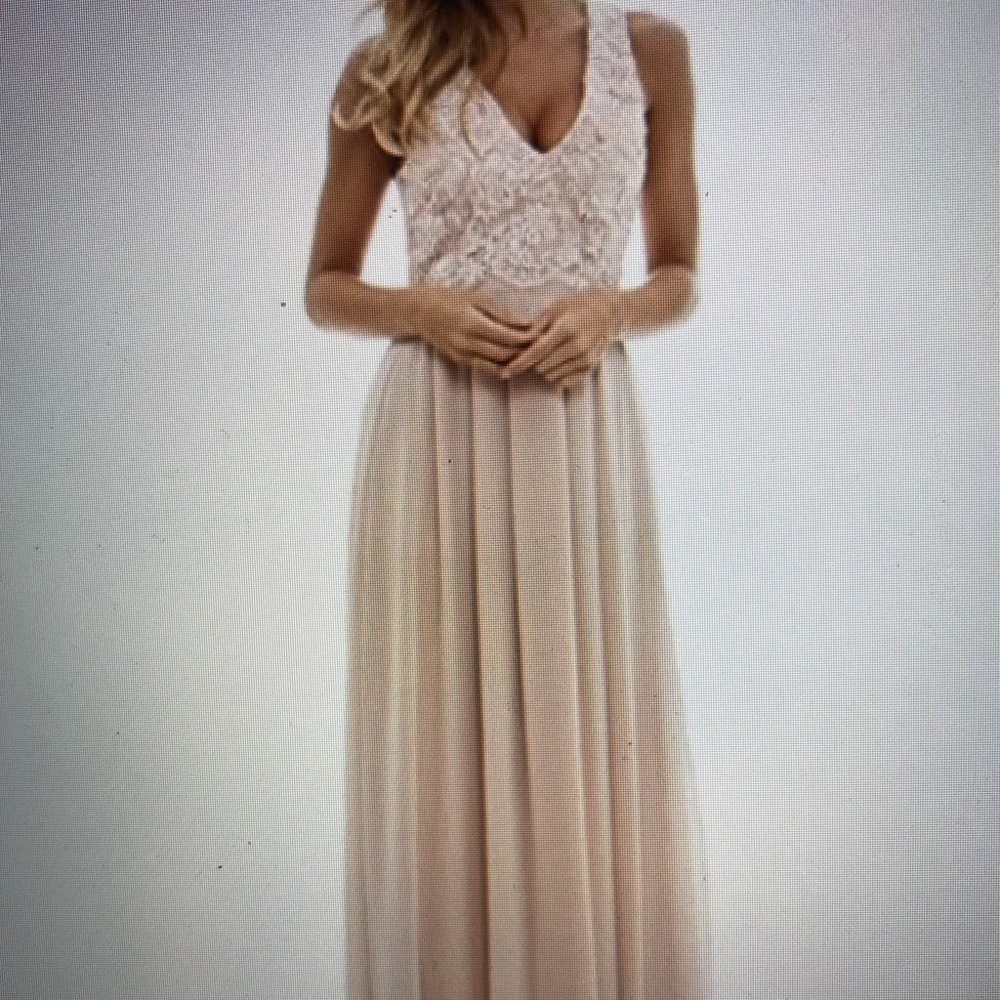 Long light pink dress